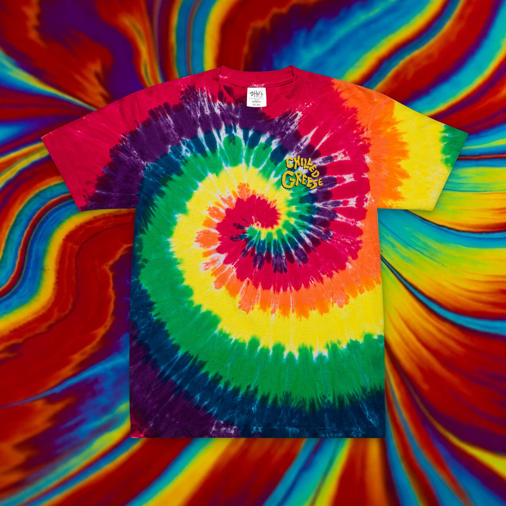 Chilled Greese- Embroidered Tie-Dye Oversized Tee