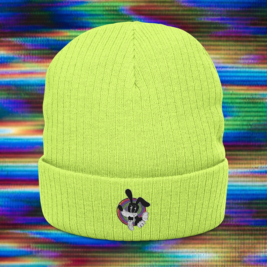 Woozy Dog- Knit Embroidered Beanie