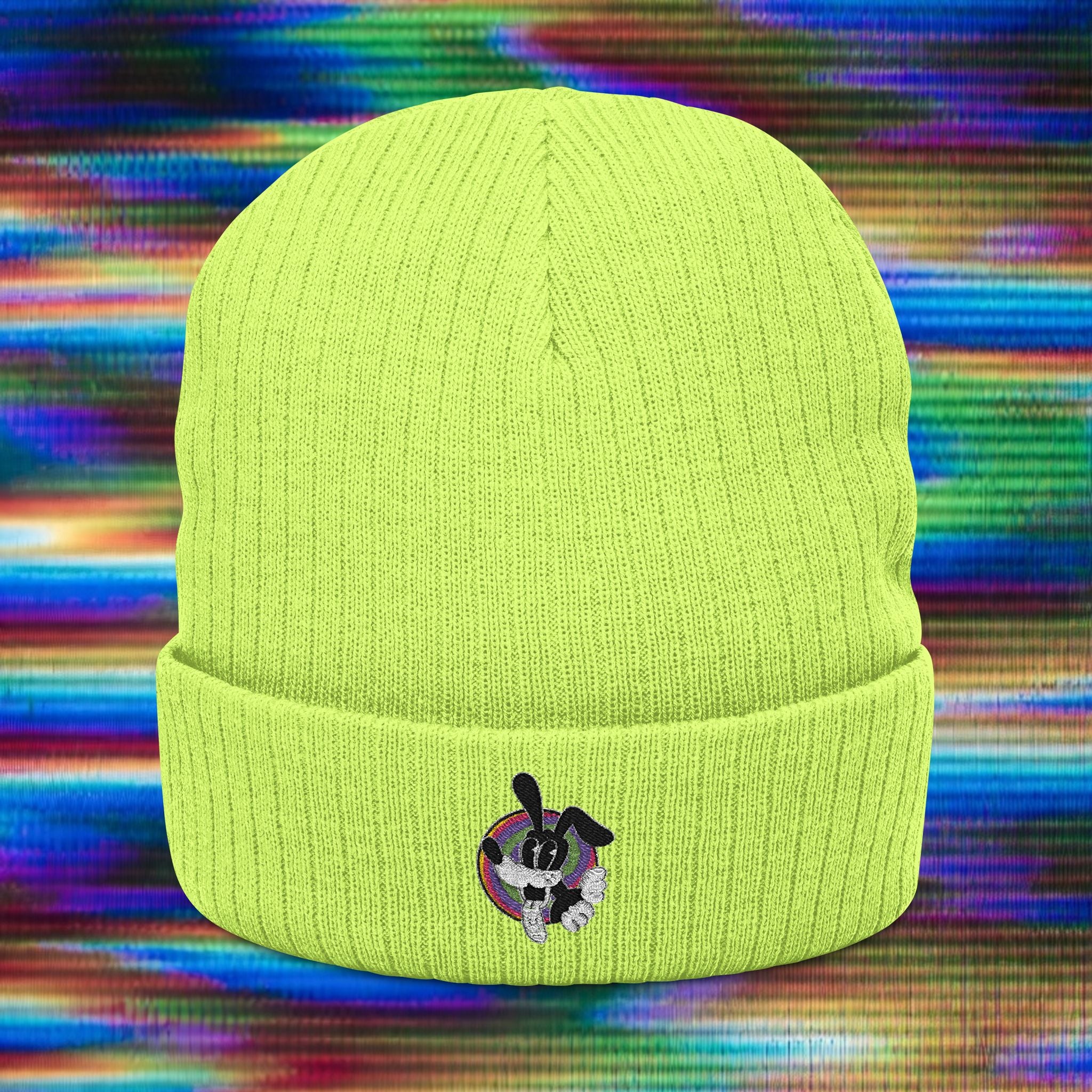 Woozy Dog- Knit Embroidered Beanie