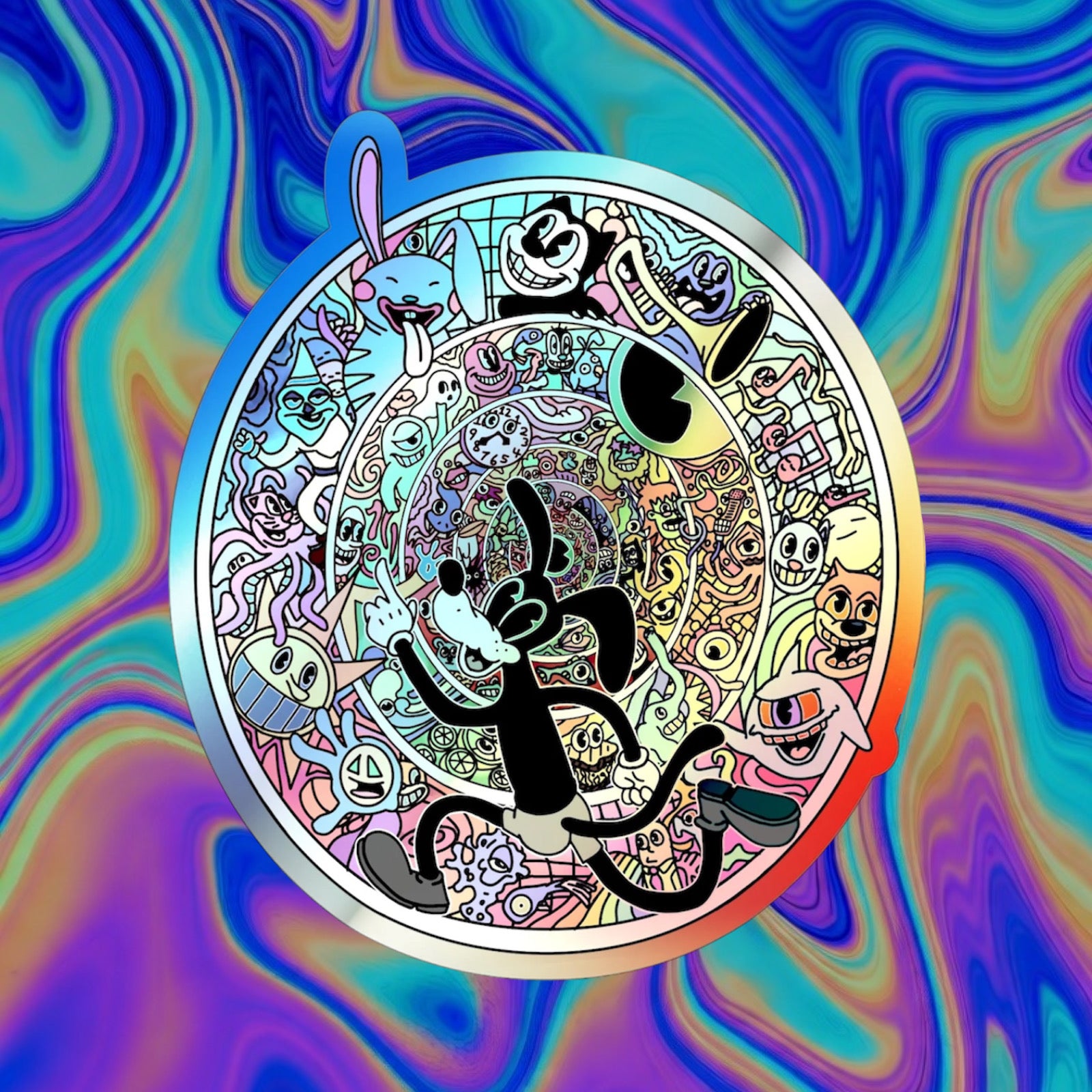 Woozy Dog Holographic Stickers