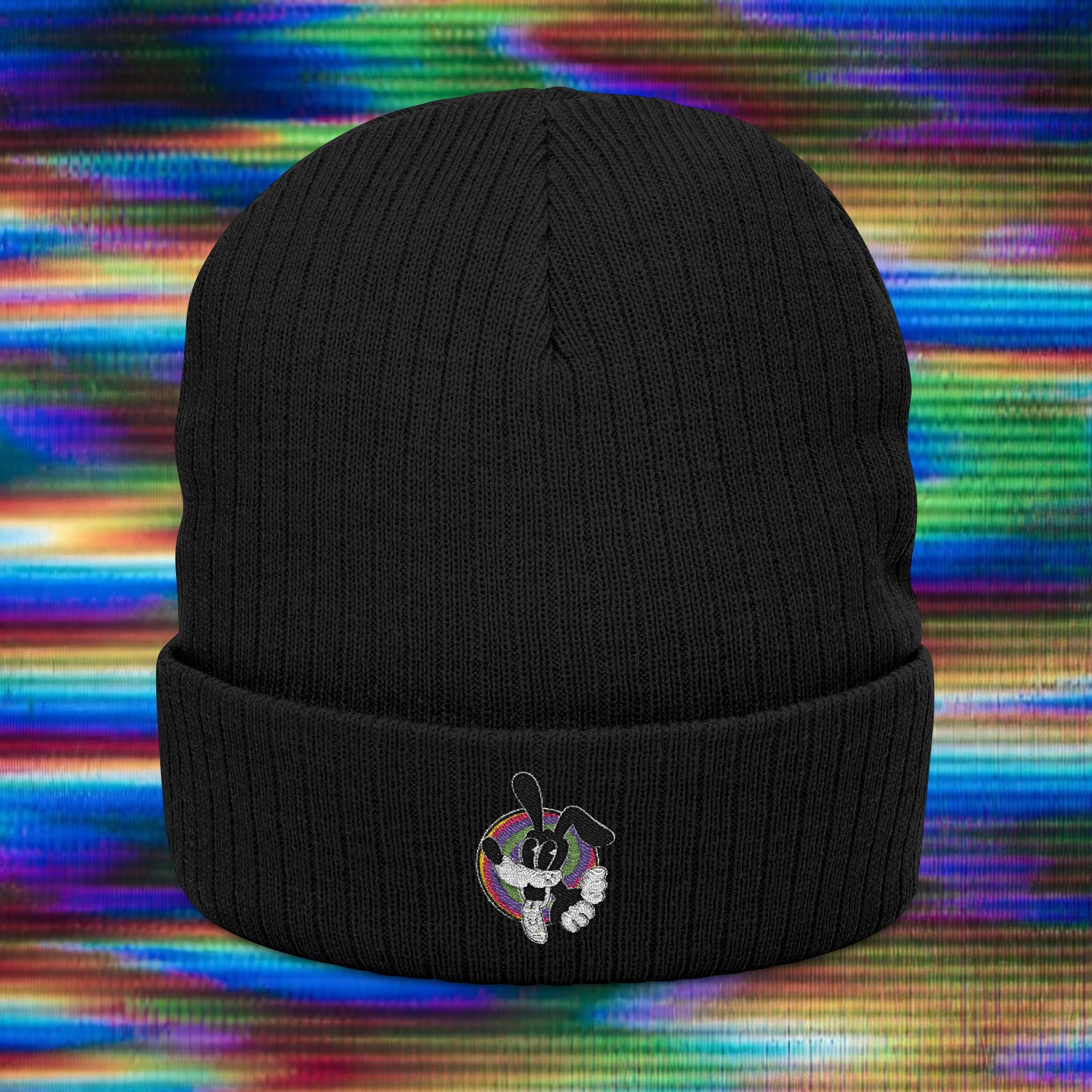 Woozy Dog- Knit Embroidered Beanie