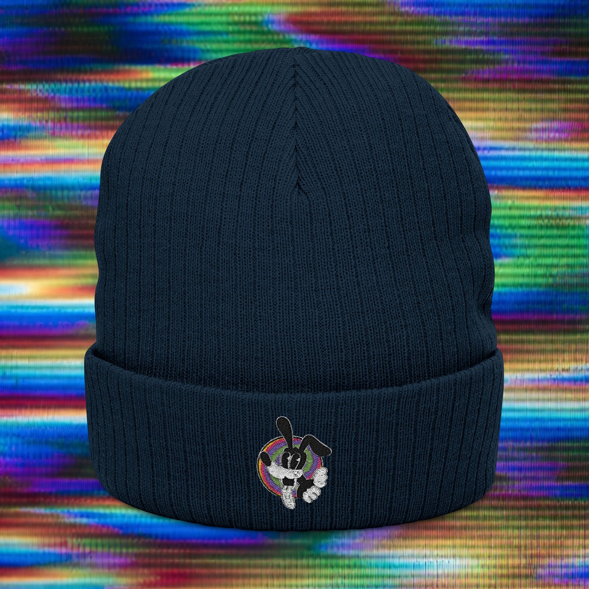 Woozy Dog- Knit Embroidered Beanie