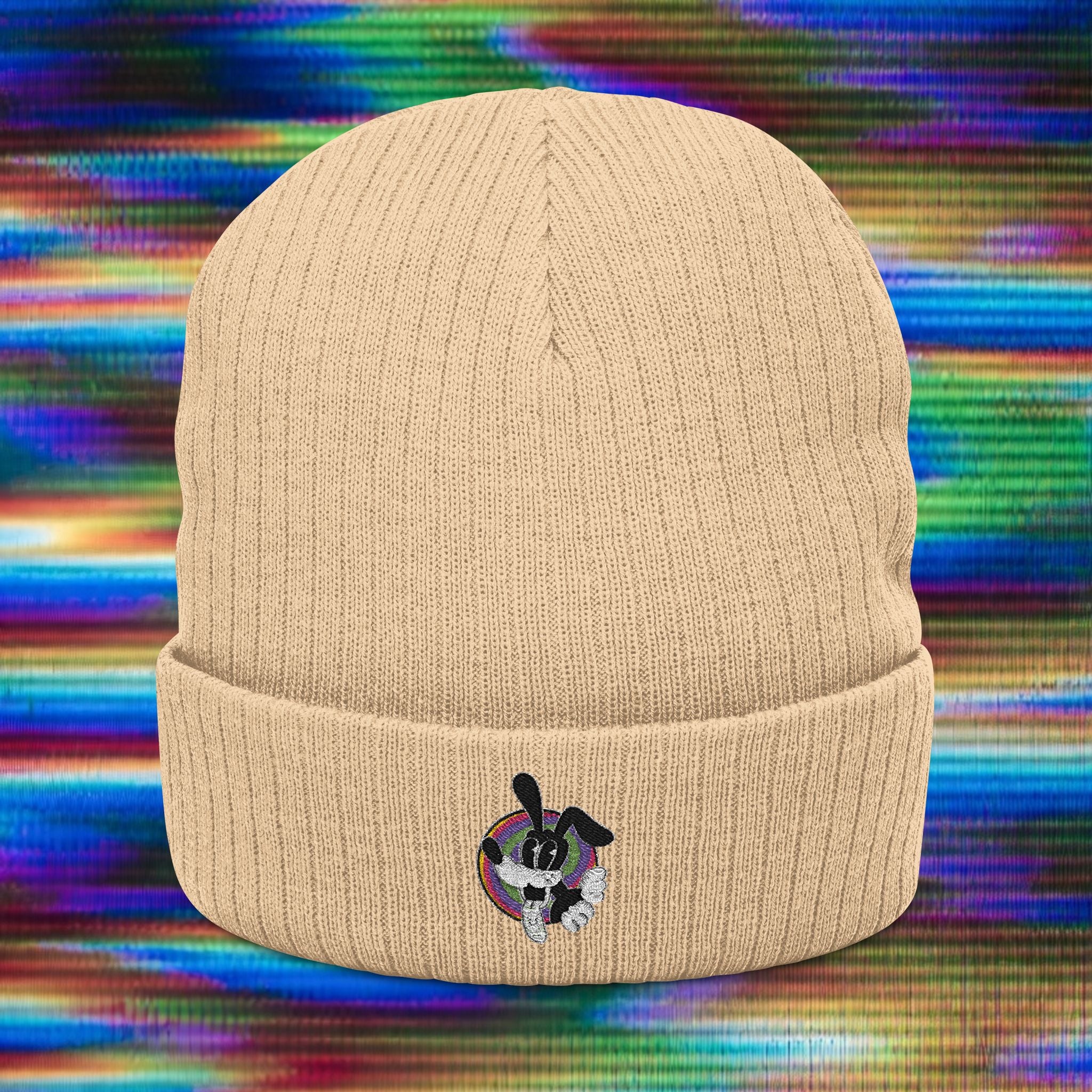 Woozy Dog- Knit Embroidered Beanie